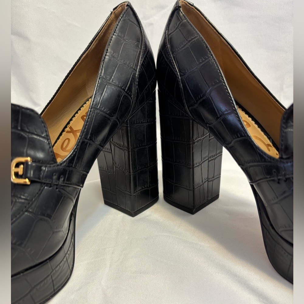 Sam Edelman Black Aretha Platform Loafer Pumps Boho Chic Women’s Size 7 - Picture 8 of 14